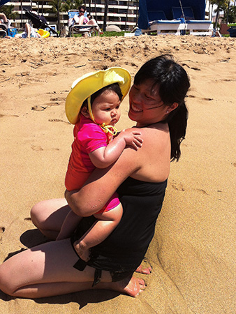 beach with mommy